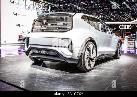Frankfurt, Germany, Sep 2019 New all-electric Audi AI:ME e-tron concept, automated driving compact car for megacities of tomorrow, prototype by Audi Stock Photo