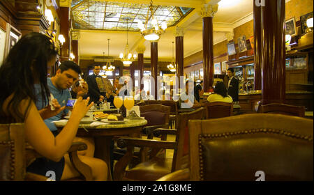 Cafe Tortoni, in May avenue, Buenos Aires, Argentina.  Caf Tortoni is the oldest coffee most famous Buenos Aires. Stock Photo
