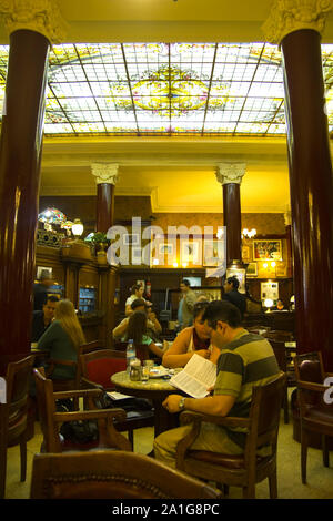 Cafe Tortoni, in May avenue, Buenos Aires, Argentina.  Caf Tortoni is the oldest coffee most famous Buenos Aires. Stock Photo