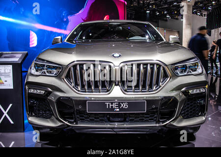 Frankfurt, Germany, Sep 2019: all new BMW X6 3rd gen at IAA, Third generation, G06, 2020 model year, mid-size luxury crossover SUV produced by BMW Stock Photo