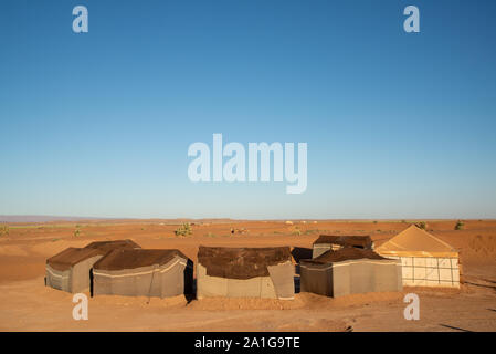 tents in desert of Morocco Stock Photo