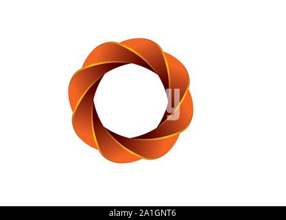 Vector abstract circle swirl logo design elements. Origami paper style, flat, line art, vector design elements for your company logo, Stock Vector