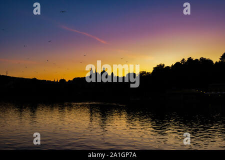 Sunset in Prague Stock Photo
