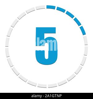 Progress, completion, step indicator. Segmented circle as duration, sequence, steps infographics element. Circular chart, graph. Diagram from 1-24 sec Stock Vector