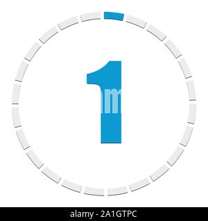 Progress, completion, step indicator. Segmented circle as duration, sequence, steps infographics element. Circular chart, graph. Diagram from 1-24 sec Stock Vector
