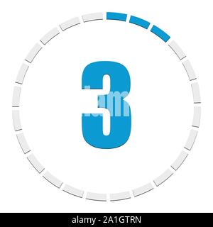 Progress, completion, step indicator. Segmented circle as duration, sequence, steps infographics element. Circular chart, graph. Diagram from 1-24 sec Stock Vector