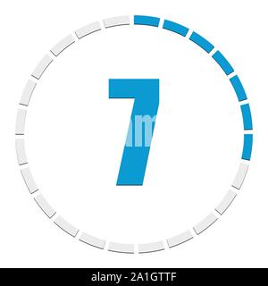 Progress, completion, step indicator. Segmented circle as duration, sequence, steps infographics element. Circular chart, graph. Diagram from 1-24 sec Stock Vector