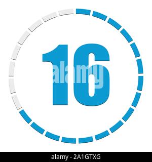 Circular chart, graph. Progress, completion, step indicator. Diagram from 1-24 sections. Segmented circle as duration, sequence, steps infographics el Stock Vector