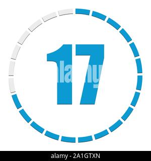 Circular chart, graph. Progress, completion, step indicator. Diagram from 1-24 sections. Segmented circle as duration, sequence, steps infographics el Stock Vector