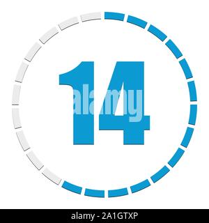 Circular chart, graph. Progress, completion, step indicator. Diagram from 1-24 sections. Segmented circle as duration, sequence, steps infographics el Stock Vector