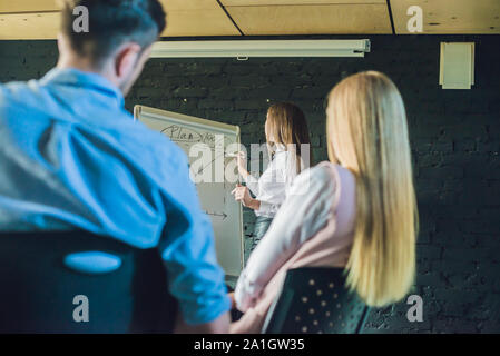 Young, attractive professionals having business training in the office Stock Photo