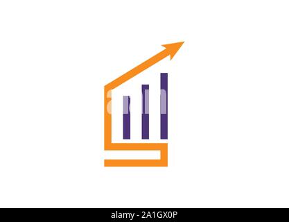 Financial Advisors Logo Design Template Vector Icon, Growth Symbol Logo Template. Graph Chart and  Vector Design. Finance Illustration, Stock Vector