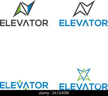 Elevator or lift buttons icon. Simple flat logo of elevator buttons isolated on white background. Vector illustration. Stair, Elevator, Electric, Stock Vector