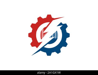 electric Vector lightning icon logo and symbols, energy and the current symbol, Electricity Logo, circle electric logo, icon, symbol, design template, Stock Vector