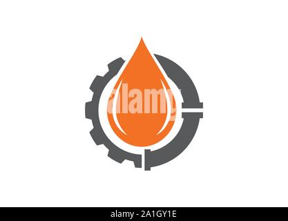 Fire flame Logo Template vector icon Oil, gas and energy logo concept, Oil logo for the oil industry, Fire flame icon in a shape of drop. Oil and gas Stock Vector
