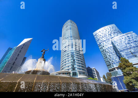 Diana the Huntress Fountain (Fuente de la Diana Cazadora) located in the roundabout at Paseo de la Reforma Stock Photo