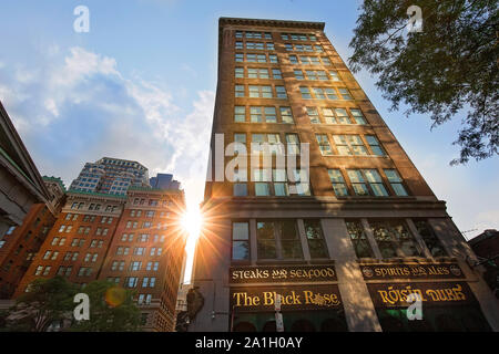 Boston, MA, USA-September 20, 2019: Faneuil Hall Marketplace and Boston Harbor South Market Stock Photo