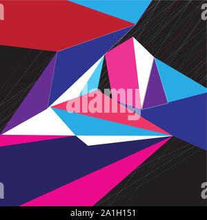 Vector Abstract geometric colorful background with different objects Stock Vector
