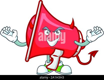 Devil red loudspeaker mascot on white background Stock Vector