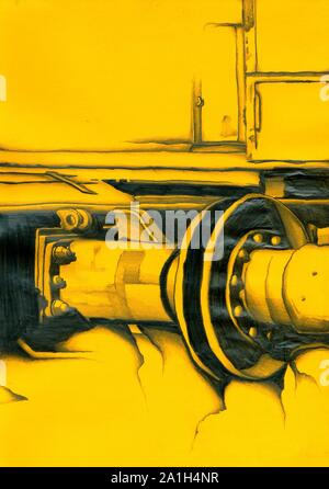 Railway wagon art drawing sketch illustration creativity Stock Photo