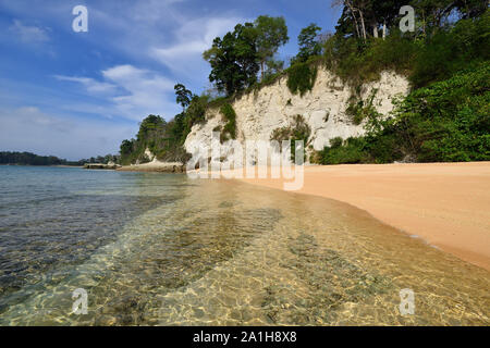 Tourist on the most beautiful, exotic Sitapur beach on Andaman at Neil Island of the Andaman and Nicobar Islands, India Stock Photo