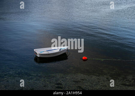 Rowing boat and buoy at Mevagissey, Cornwall, England Stock Photo