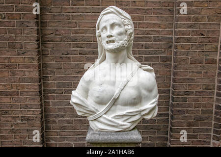 Marble Statue At The Billboard Willet-Holthuysen Museum At Amsterdam The Netherlands 2019 Stock Photo