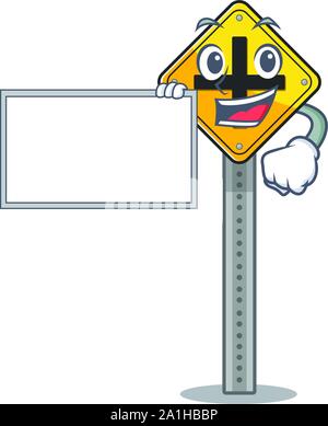 With board crossroad sign cartoon shape the mascot Stock Vector