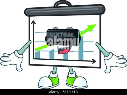 Virtual reality up graphic board on white background Stock Vector