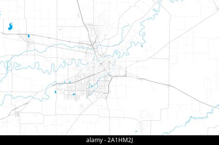 Rich detailed vector area map of Wichita Falls, Texas, USA. Map template for home decor. Stock Vector