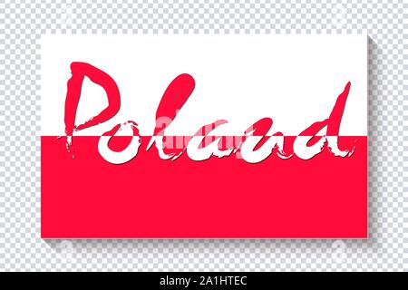 Flag of Poland. Red and white horizontal stripes on a transparent background. European state of Poland. Design of a symbol, poster, banner. Vector ill Stock Vector