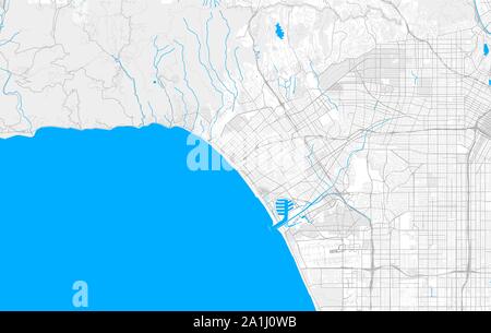 Vector map of Santa Monica, California, USA. Various colors for streets ...