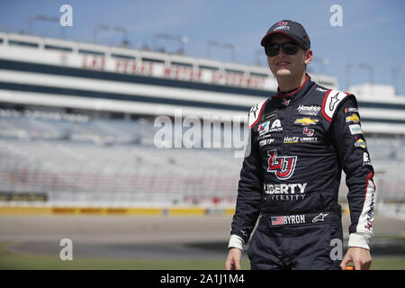 Las Vegas, Nevada, USA. 14th Sep, 2019. William Byron (24) gets ready to qualify for the South Point 400 at Las Vegas Motor Speedway in Las Vegas, Nevada. (Credit Image: © Stephen A. Arce/ASP) Stock Photo