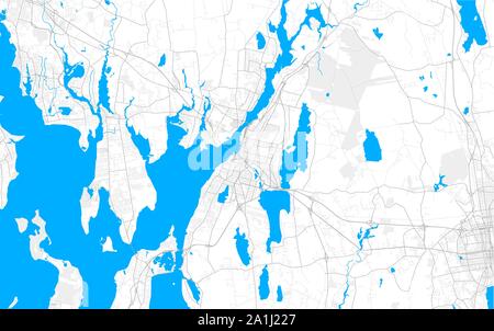 Rich detailed vector area map of Fall River, Massachusetts, USA. Map template for home decor. Stock Vector