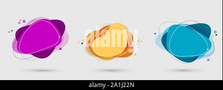 Set of abstract modern graphic elements. Gradient abstract banners flowing liquid shapes. Stock Vector
