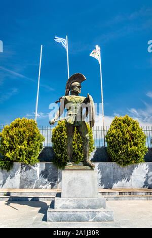Statue of Leonidas in Sparta, Greece Stock Photo
