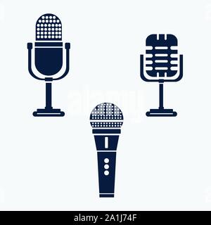 microphone icons vector illustration set Stock Vector
