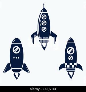 rockets icons vector illustration set Stock Vector