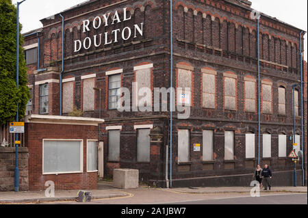 Recession, Stoke-on-Trent, Britain The old Royal Doulton factory, Niles Street, Burslem, Stoke-on-Trent. Stock Photo