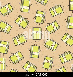 A Cute Book Illustration Vector in Yellow Color Stock Vector