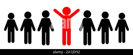 Leadership concept vector illustration with people icons in flat style Stock Vector