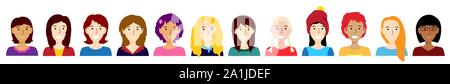 Women icons set vector background Stock Vector