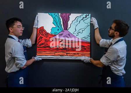 London, UK. 27th Sep 2019. Vesuvius, 1985, by Andy Warhol, est £280-350,000 - A Preview of Sotheby’s Frieze Week Contemporary Art Auctions. Credit: Guy Bell/Alamy Live News Stock Photo