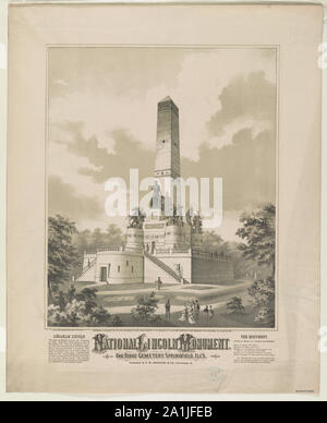 National Lincoln Monument, Oak Ridge Cemetery, Springfield, Ills. / Strobridge & Co. eng. Cincinnati, O. Stock Photo