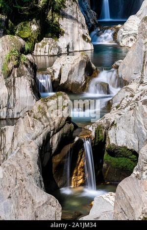 Waterfall in the Groppenstein Gorge, Molltal, Hohe Tauern National Park, Carinthia, Austria Stock Photo
