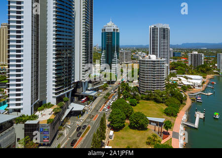 Nerang River Surfers Paradise Gold Coast Queensland Australia Aerial Stock Photo Alamy
