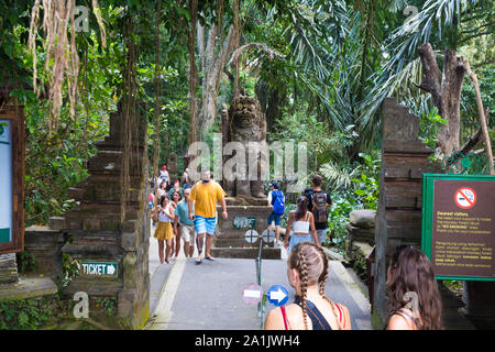 Bali Indonesia Ubud, 20 Sept 2019, Monkey forest Entrance Stock Photo