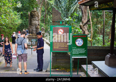 Bali Indonesia Ubud, 20 Sept 2019, Monkey forest Entrance Stock Photo