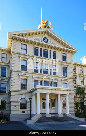 The wooden-constructed Old Government Buildings (1876), on Lambton Quay, were built to house New Zealand's civil service.  Wellington, New Zealand Stock Photo