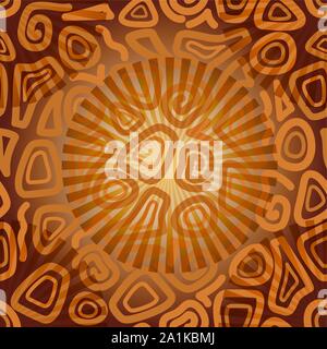 Seamless Abstract Background, Tile Pattern of Brown and Yellow Figures and Elements. Vector. Stock Vector
